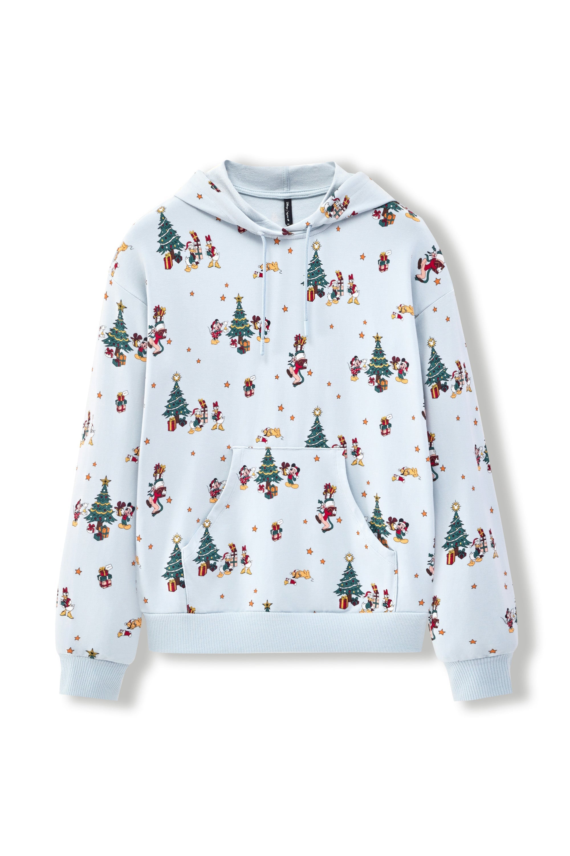 Women's Hoodie in Mickey & Friends Christmas print on a white background