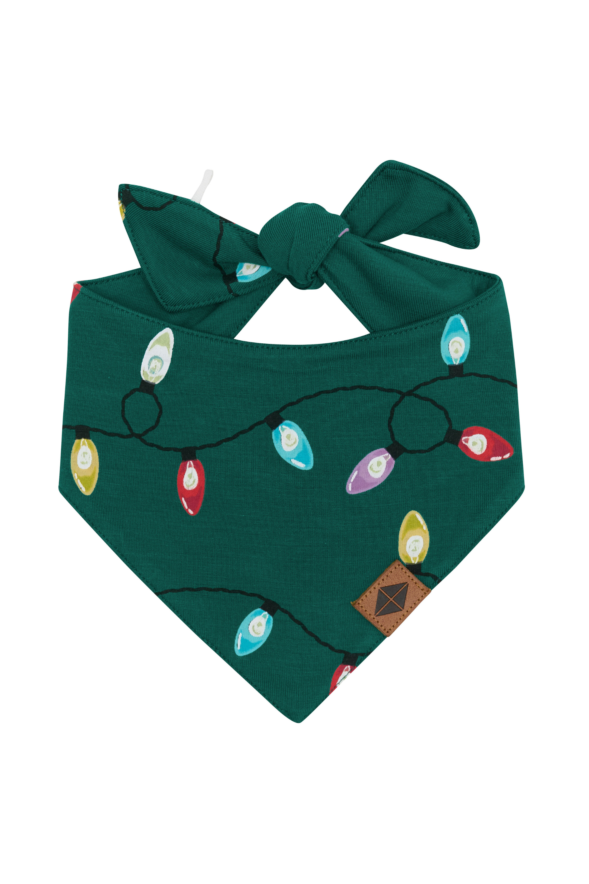 Product photo of the tied up Dog Bandana in Merry and Bright
