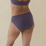Woman modeling Women's Midi Brief in Currant showing back