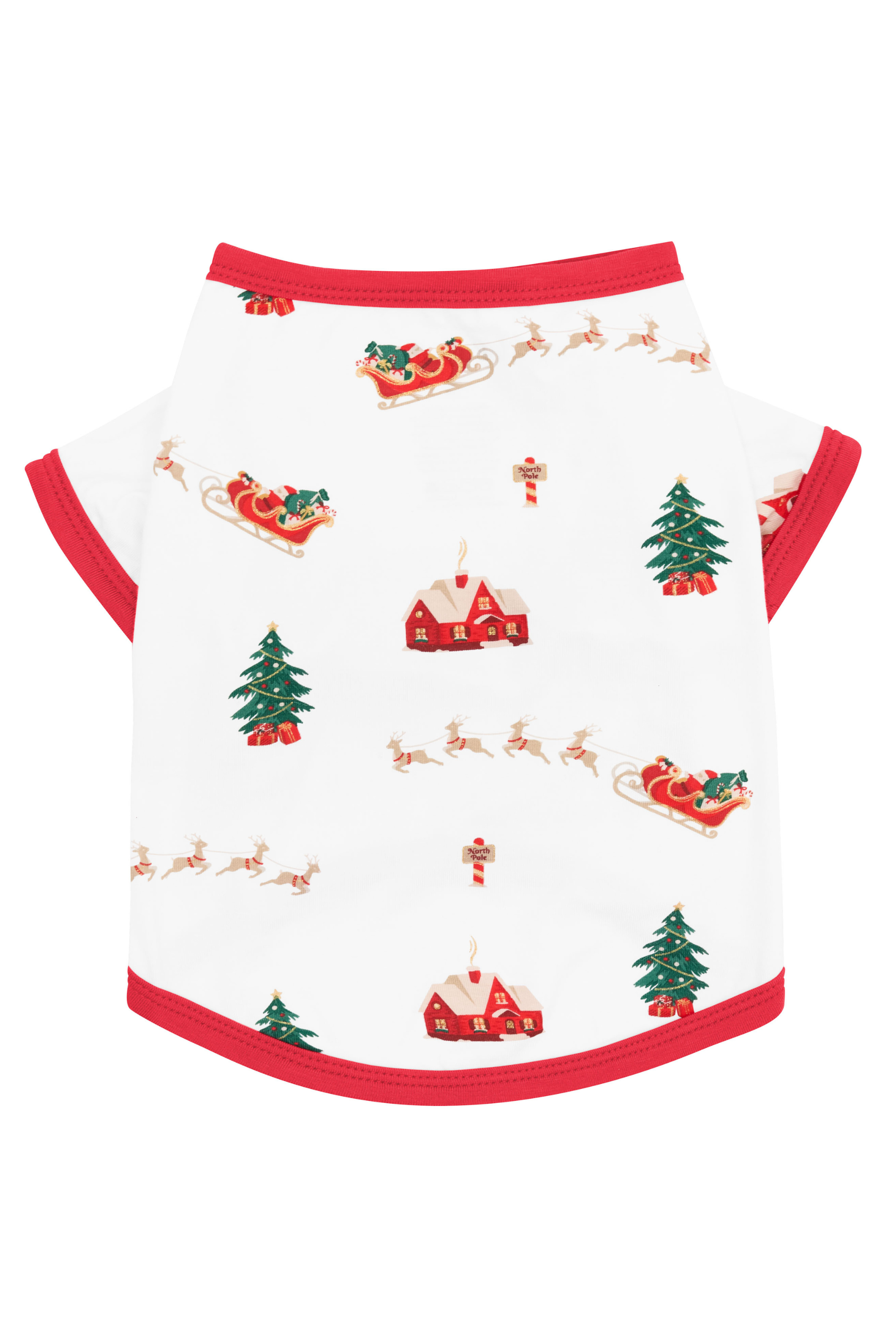 The top part of the Dog Tee in Santa Sleigh