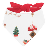 Product photo of the front of the Dog Bandana in Santa Sleigh