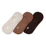 Women's No Show Socks 3-Pack in Cafe on a white background