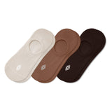 Women's No Show Socks 3-Pack in Cafe on a white background