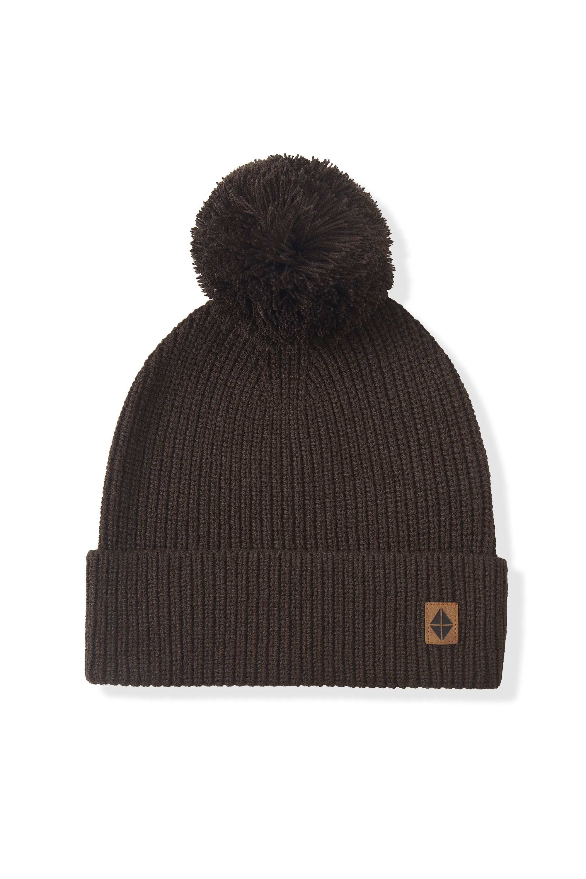 Chunky Knit Adult Pom in Espresso on a white badckground