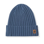Chunky Knit Adult Ribbed Beanie in oxford on a white background