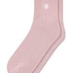 Adult Crew Socks in Blush laying flat on a white background.
