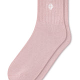 Adult Crew Socks in Blush laying flat on a white background.