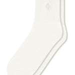 Adult Crew Socks in Cloud laying flat on a white background.
