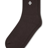 Adult Crew Socks in Espresso on a white background