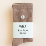 Crew Socks in Latte in packaging