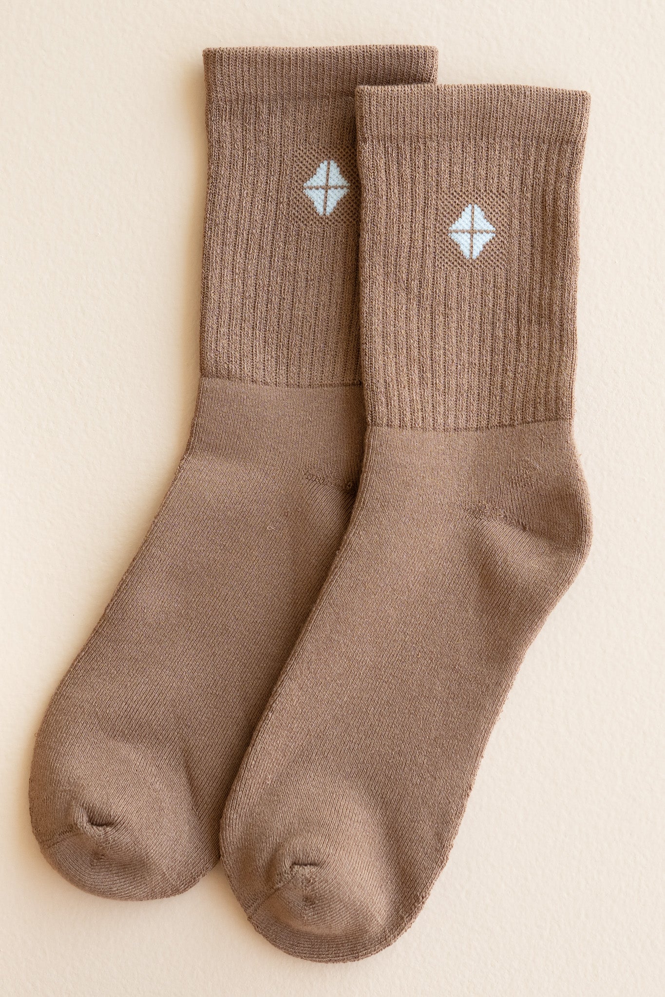 Flat lay of Crew Socks in Latte