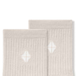 Adult Crew Socks in Oat close up on a white background.