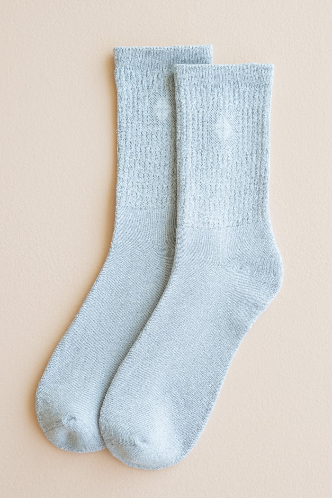 Flat lay of Crew Socks in Storm
