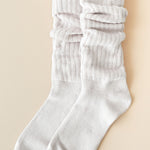 Flat lay of Kyte Scrunch Socks in Oat