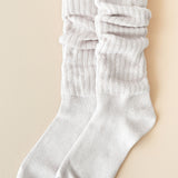 Flat lay of Kyte Scrunch Socks in Oat