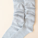 Flat lay of Kyte Scrunch Socks in Storm
