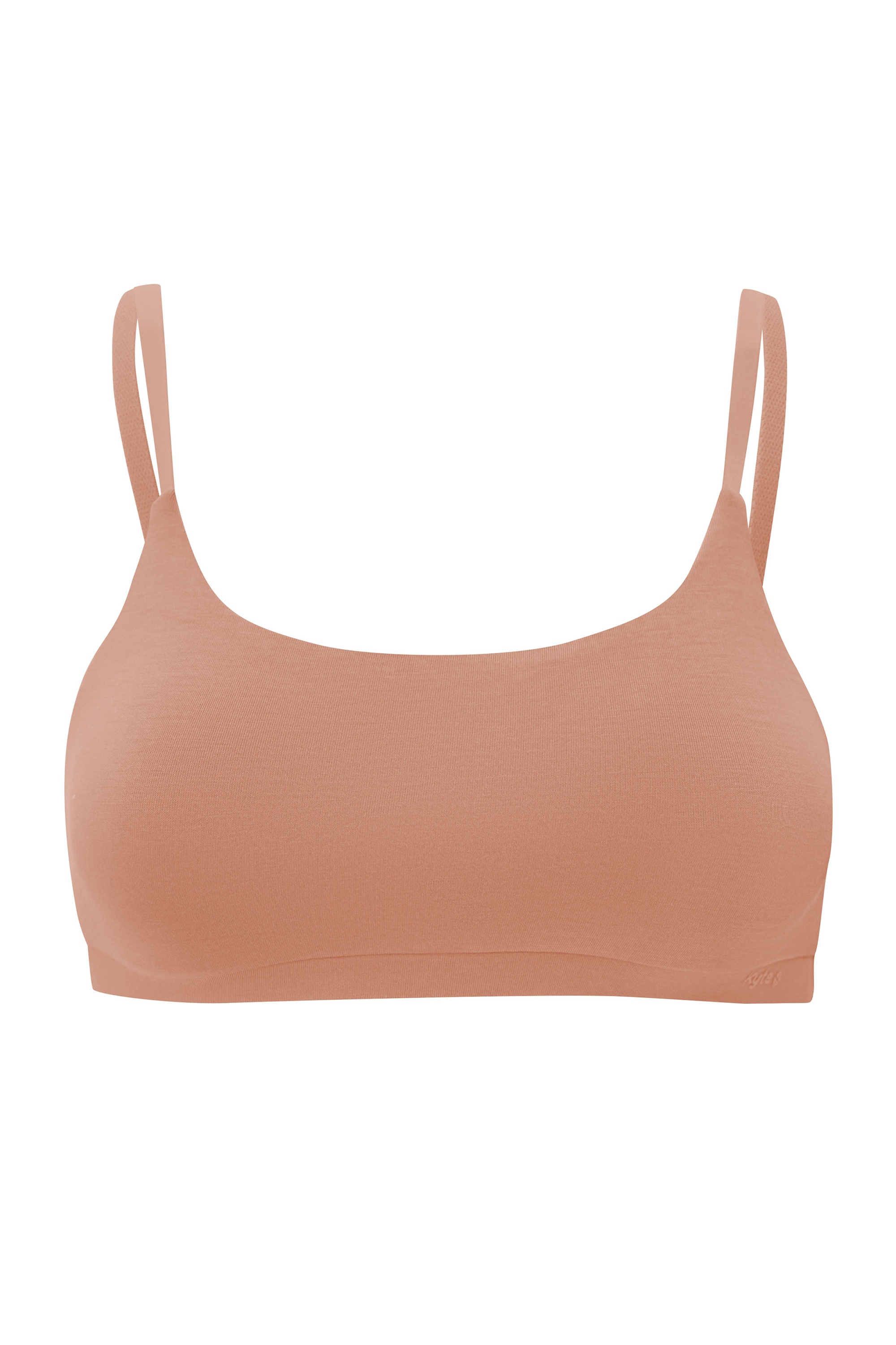 Front view of Women's Scoop Neck Bralette in Latte