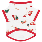 The underside of the Dog Tee in Santa Sleigh with two leg holes shown