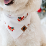 Close up of the Dog Bandana in Santa Sleigh