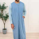 Male modeling Adult Sleep Bag Walker in Slate 
