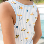 Close up of the back side of the top from the Women's Tank Set in Amalfi Coast