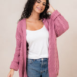 Cable Knit Cardigan in Apple Blossom
