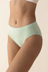 Model wearing the Bamboo Women’s Underwear in Basil