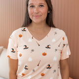 Woman modeling the Kyte Women's V-Neck in Bewitched