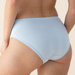 Model showcasing the back side of the Bamboo Women’s Underwear in Breeze