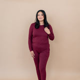 Women's Jogger Pajama Set in Burgundy