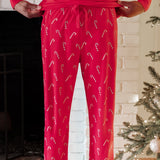 Men's Lounge Pants in Candy Cane shown on a male model