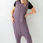 Female wearing the Adult Sleep Bag Walker in Currant