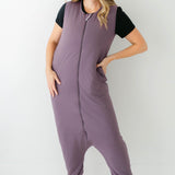 Female wearing the Adult Sleep Bag Walker in Currant