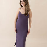 Model wearing the Women's Ribbed Cami Dress in Currant