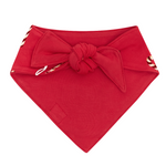 Back of the tied up  Dog Bandana in Candy Cane