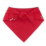 Back of the tied up  Dog Bandana in Candy Cane