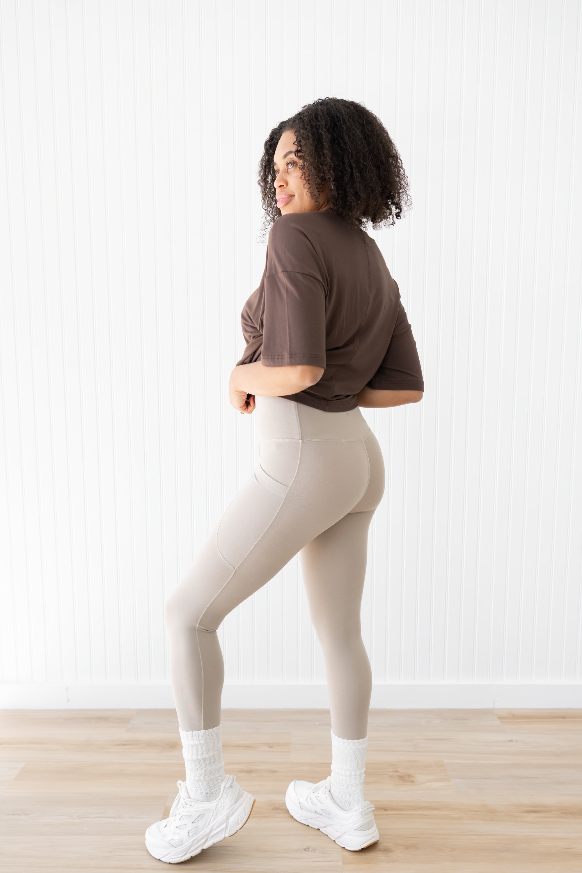 Back of the Bamboo Flex Women’s Leggings in Bisque
