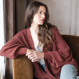 Chunky Knit Women's Oversized Cardigan In Ember