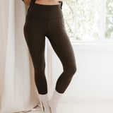 Bamboo Flex Women’s Leggings in Espresso shown on a model