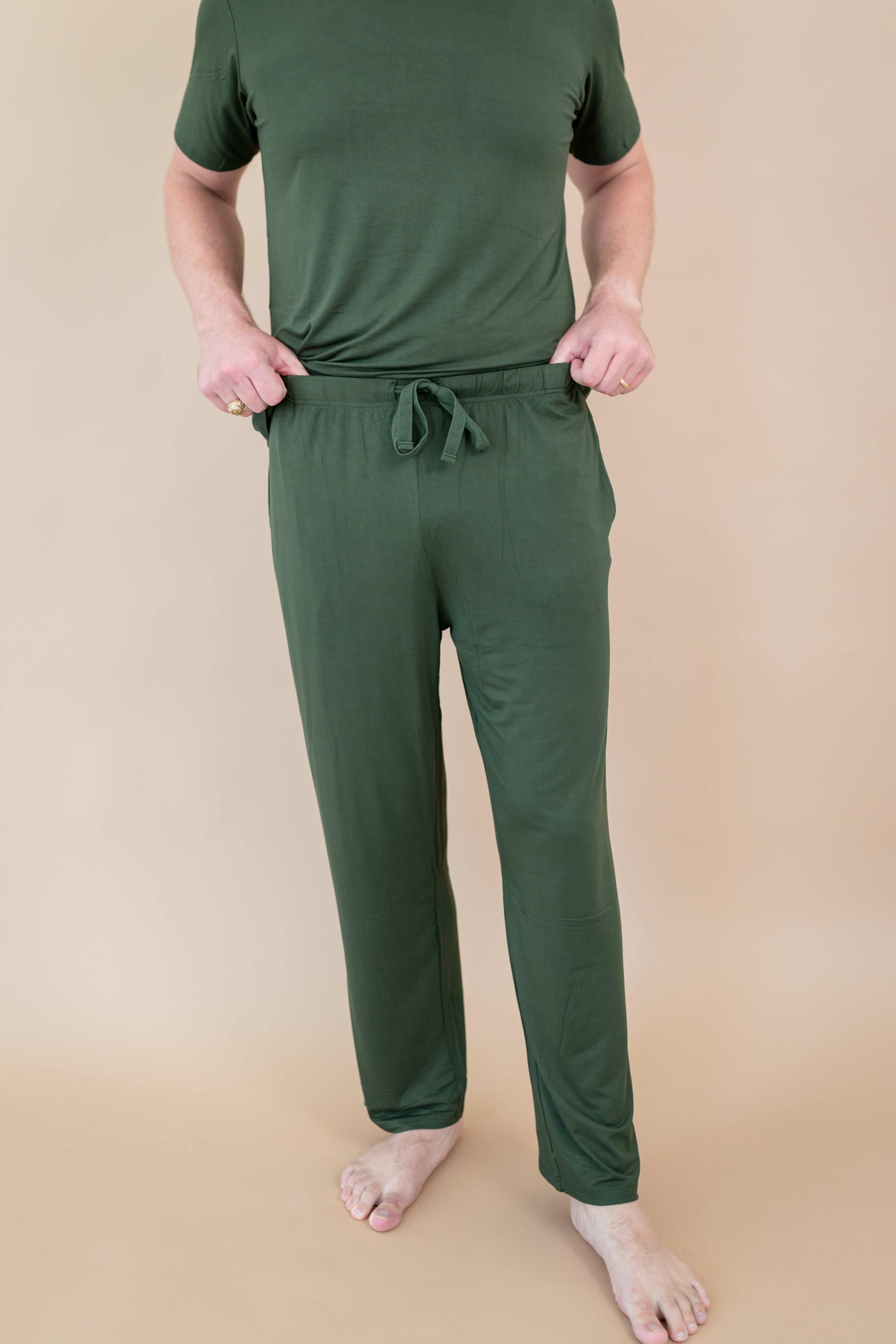 Close up of Men's Lounge Pants in Fir
