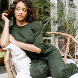 Bamboo Women’s Wide Leg Pant Set in Fir