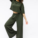 Bamboo Women’s Wide Leg Pant Set in Fir