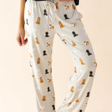 Women's Lounge Pants in Fluffy Dog shown on a model