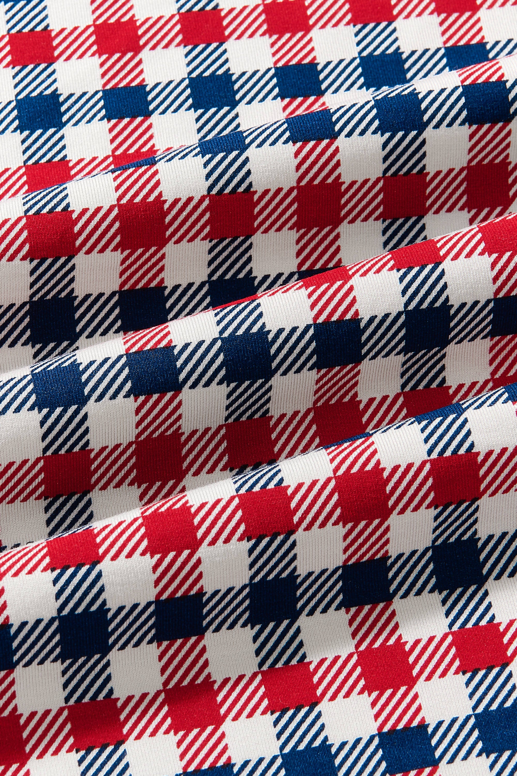 Close up of the Patriotic Gingham print 