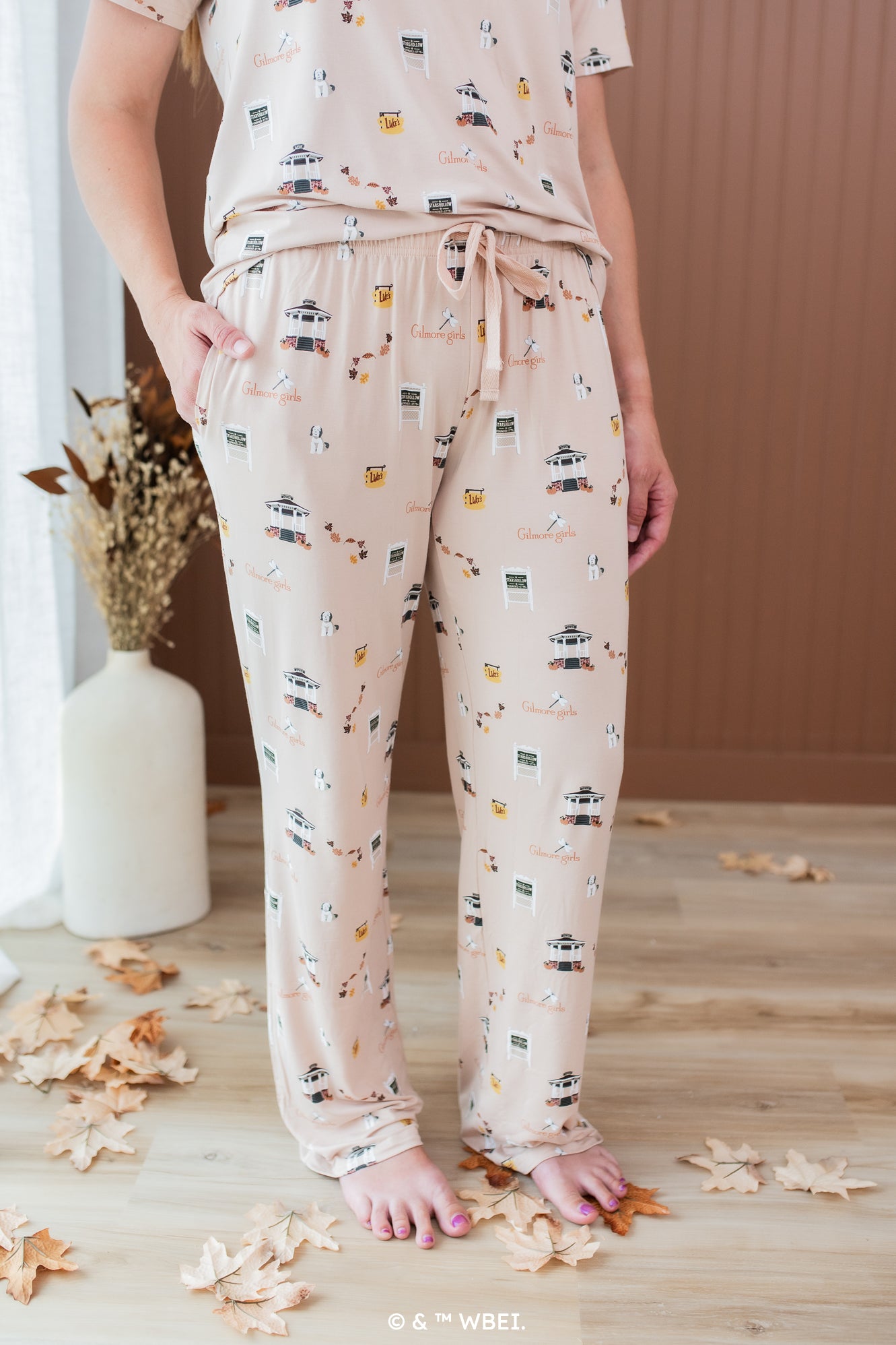Close up of the Women's Lounge Pants in Gilmore Girls