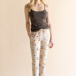Model smiling to the side while wearing the Women's Lounge Pants in Gilmore Girls 