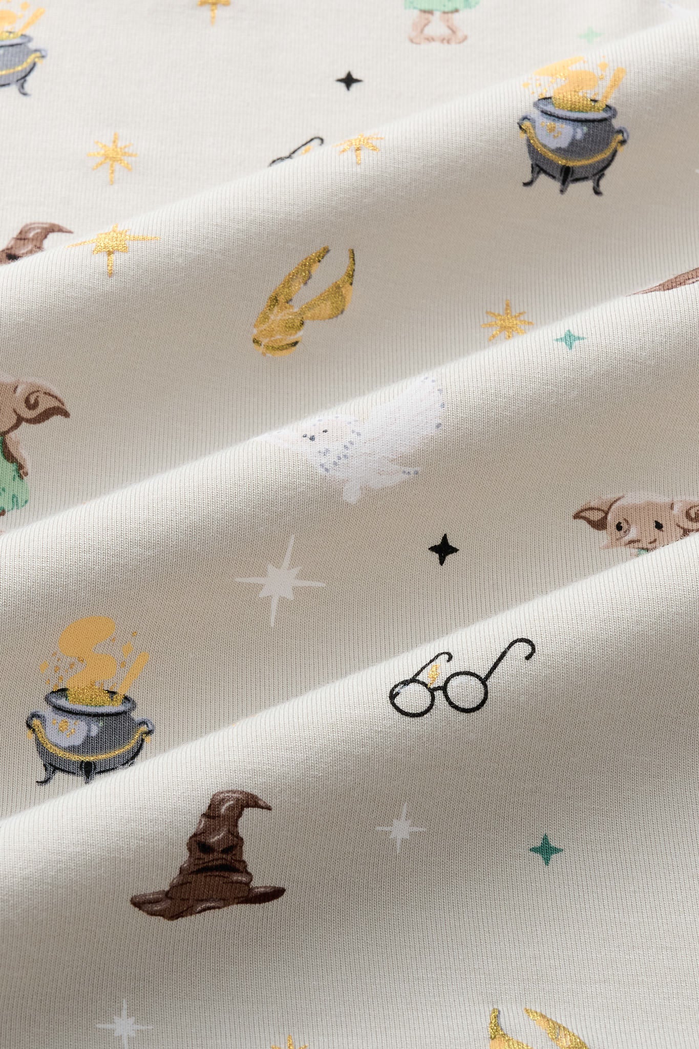 Close up of the fabric Starry Icon print