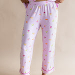 Close up of the bottoms from the Women's Short Sleeve Cropped Pajama Set in Cocktail