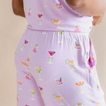 Back side of the bottoms from the Women's Short Sleeve Cropped Pajama Set in Cocktail