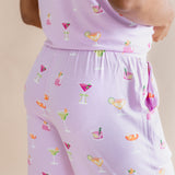 Back side of the bottoms from the Women's Short Sleeve Cropped Pajama Set in Cocktail